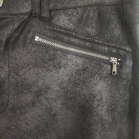 Democracy Ponte Pants 12 Black AB Technology Grunge Witchy Goth Sretchy Metallic - Picture 6 of 11